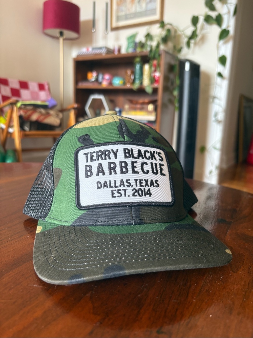 Terry Blacks Barbecue Camouflage Trucker Hat - Green Camo